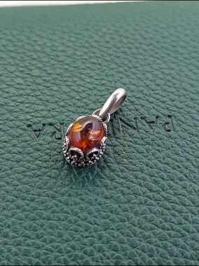 ✨ Sterling Silver Cognac Natural Amber Pendant ✨